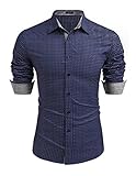 COOFANDY Herren Freizeithemd Langarm Hemden Modern Fit Businesshemd Männer Printed Oberhemd mit Muster PAT6 XL