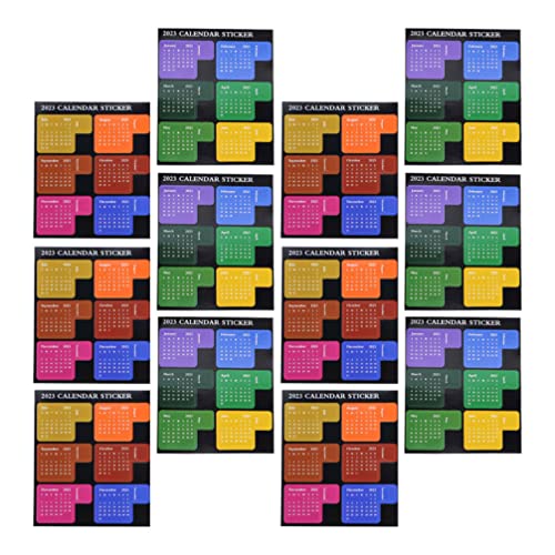 Operitacx 2023 Kalender Aufkleber Tabs 12 Blatt Monatliche Registerkarten Kalender Aufkleber Klebe Tabs für Notebook Notizblock Planer Journals Cover