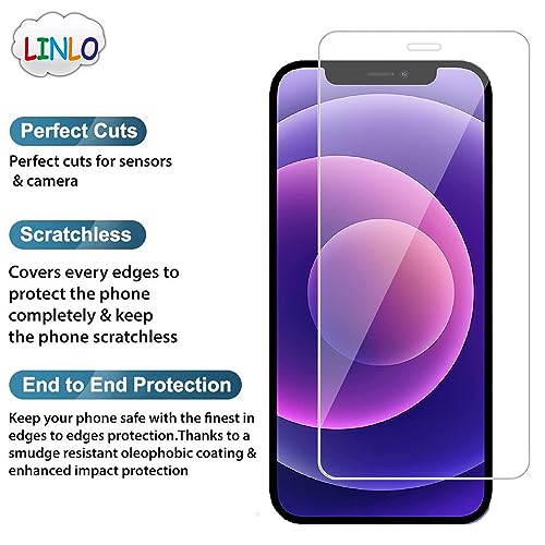 Image of Tempered Glass Screen Protector Compatible for Apple iPhone 12 Pro /Apple iPhone 12 with Full Screen Coverage; Except Edges and Easy Installation Kit(Transparent), Pack of 1