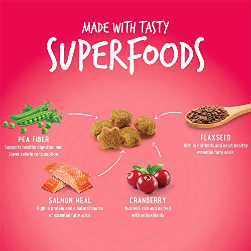 Fruitables Salmon and Cranberry Crunchy Cat Treats Healthy Cat Treats with Limited Ingredients Low Calorie 2.5 Ounces (1030608)