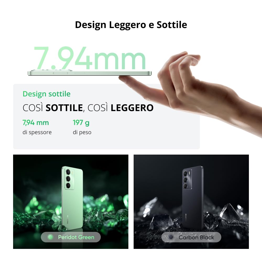 realme 14X 5G Smartphone 6+128 GB, Dimensity 6300 5G, Display da 120 Hz, Resistenza agli urti di grado militare, Fotocamera AI da 50 MP, Batteria di lunga durata da 5000 mAh, Nero