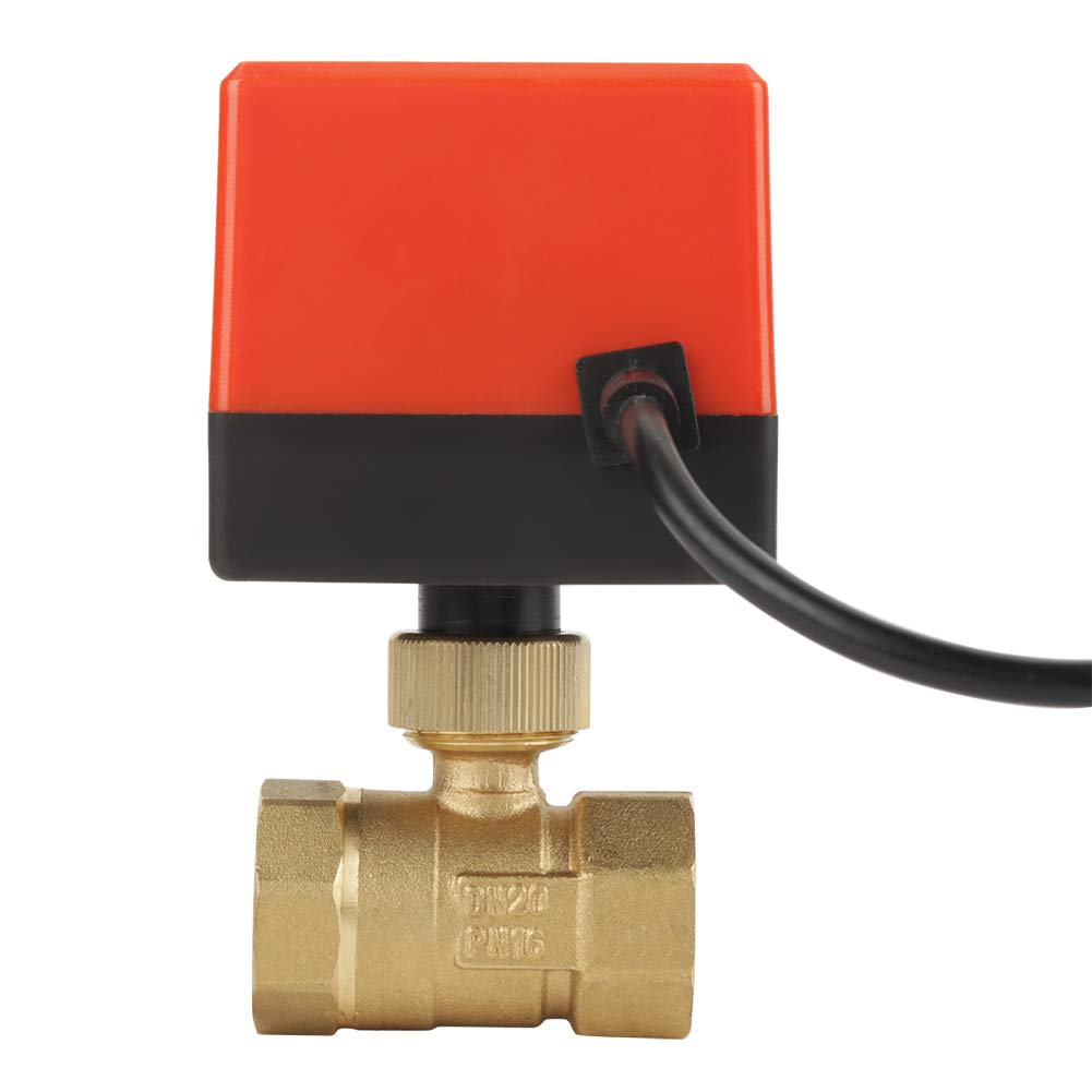 Válvula de bola motorizada de latón DC 12V G3/4 ", válvula de bola eléctrica de 2 vías DN20 para control de flujo
