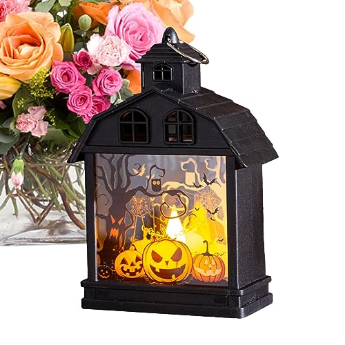 Youding Faroles LED para decoración de Halloween, lámpara LED de calavera de calabaza, luz nocturna, funciona con pilas, adornos LED para paisaje, jardín