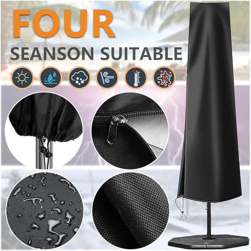 Funda para sombrilla de exterior impermeable con protección antiviento para jardín y terraza 8