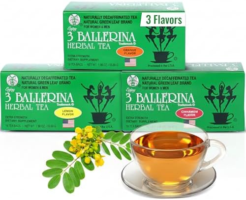 3 Ballerina Tea Extra Strength for Men and Women 3 Boxes Flavored Bundle (Orange, Lemon and Cinnamon Flavors)
