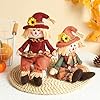 Fall scarecrow plush figurines 2pcs handmade sitting scarecrows dolls for harvest indoor tabletop decor autumn shelf sitters  urban country home decor