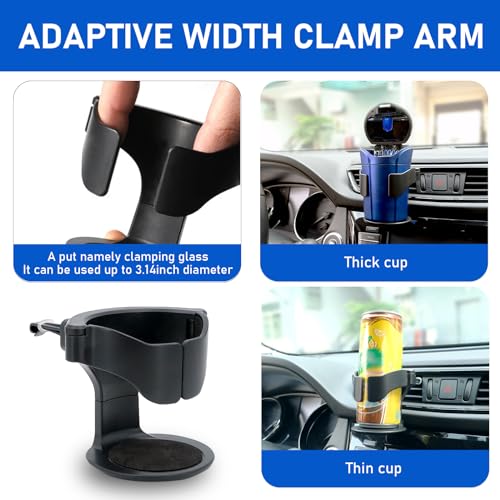 Portavasos universal para aire acondicionado de carro negro miniatura 5