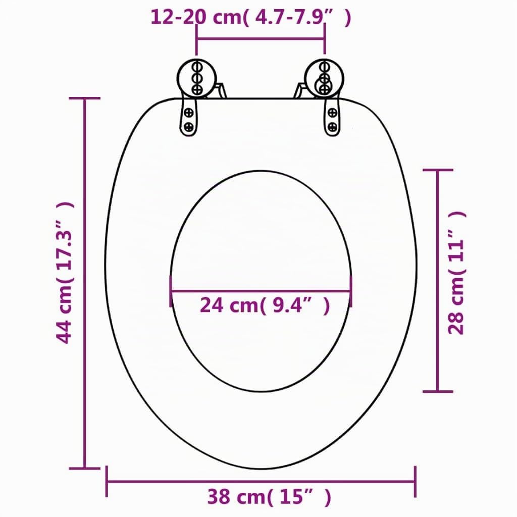 vidaXL Siège WC Couvercle à Fermeture en Douceur Siège de Toilette Cuvette Siège Lunette Abattant Salle de Bains Maison Salle d'Eau New York MDF