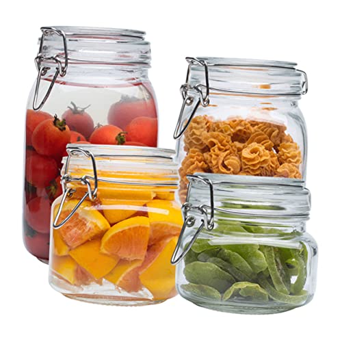 HEMOTON Bocaux En Verre Carrés Hermétiques De 500 Ml Pour Conserver La Fraîcheur Des Produits Secs Et Du Thé