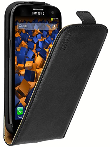 mumbi PREMIUM Cuir véritable Housse Samsung Galaxy S3 - Coque Étui Galaxy SIII Etui Protecteur Flip Style Noir