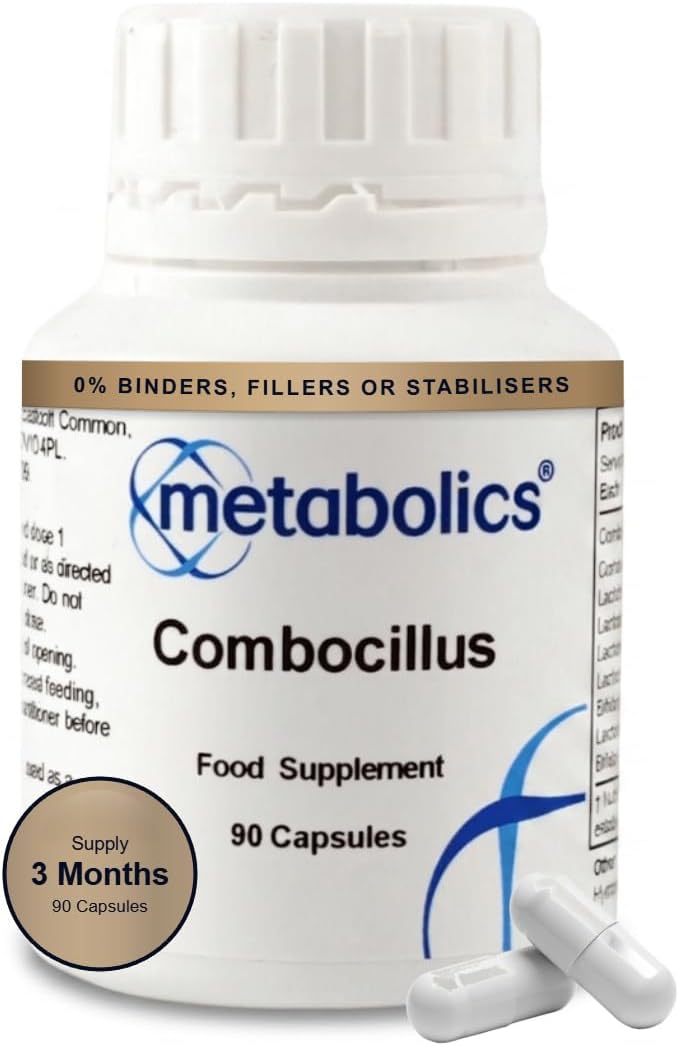 Combocillus Capsules | 7 Key Strains Of Good Bacteria | 10 Billion Live Bio Cultures | Vegan Capsules Made In The UK | Pot Of 90 Capsules | L Bulgaricus, L Acidophilis, L Rhamnosus, L Casei, B Breve, L Plantarum & B Bifidum - Amazon product rated Grade B