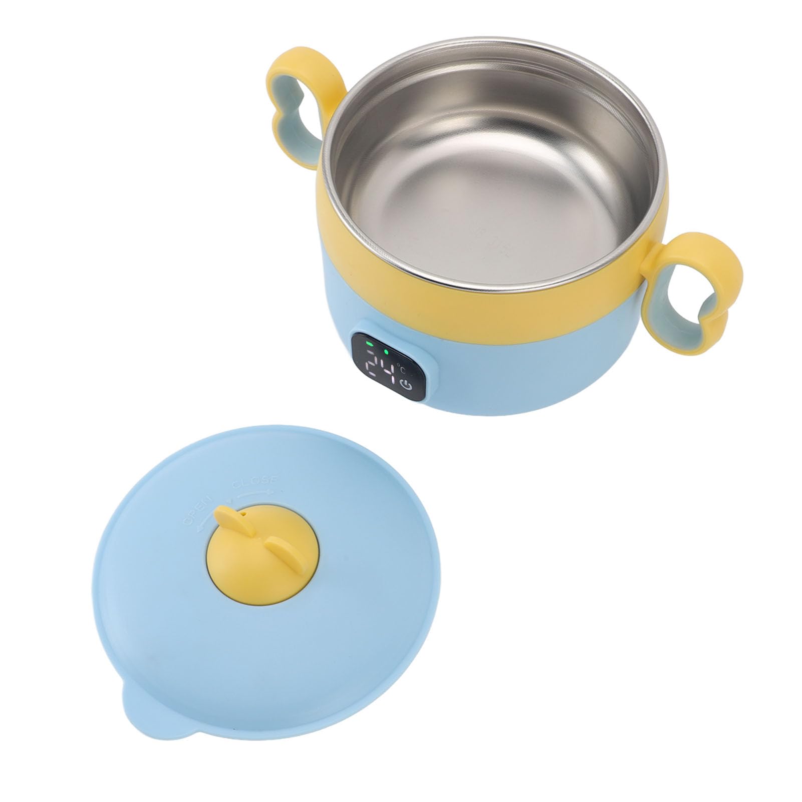 Ciotola scaldavivande elettrica per bambini, scatola da pranzo elettrica a temperatura costante in acciaio inossidabile, scatola da pranzo scaldavivande per viaggi a casa