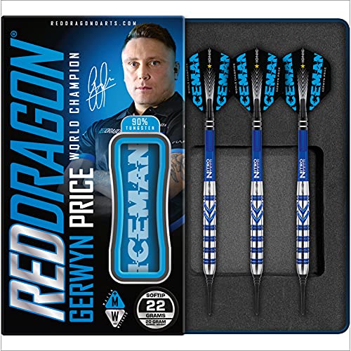 RED DRAGON Gerwyn Price 18g or 20g Softip Tungsten Darts with Flights & Stems