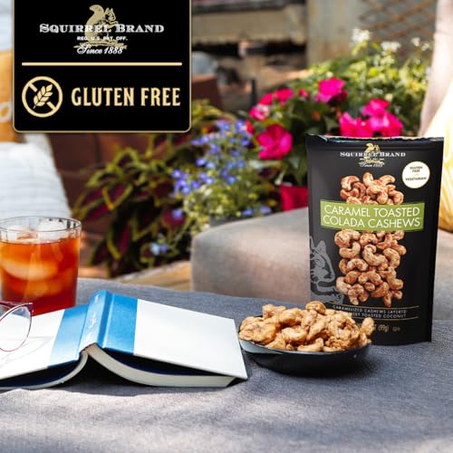 image for SQUIRREL BRAND Caramel Toasted Colada Cashews 3.5 oz Resealable Bag wi