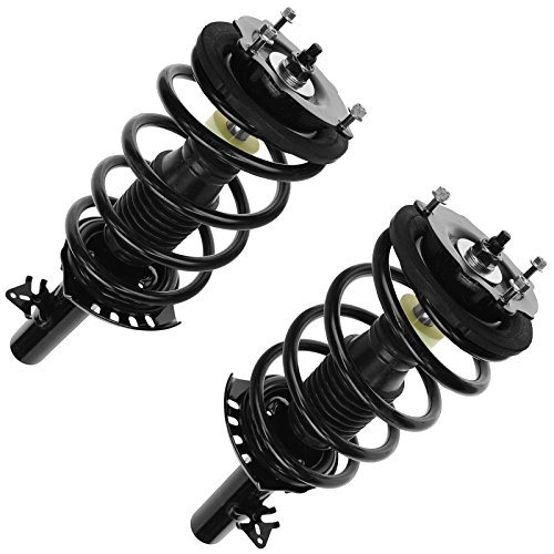 Image of TRQ Front Driver and Passenger Side Strut and Spring Assembly Set Loaded Pre-Assembled Coil Spring Spring Seat Spring Isolator Compatible with 97-02 Lincoln Continental without Air Suspension