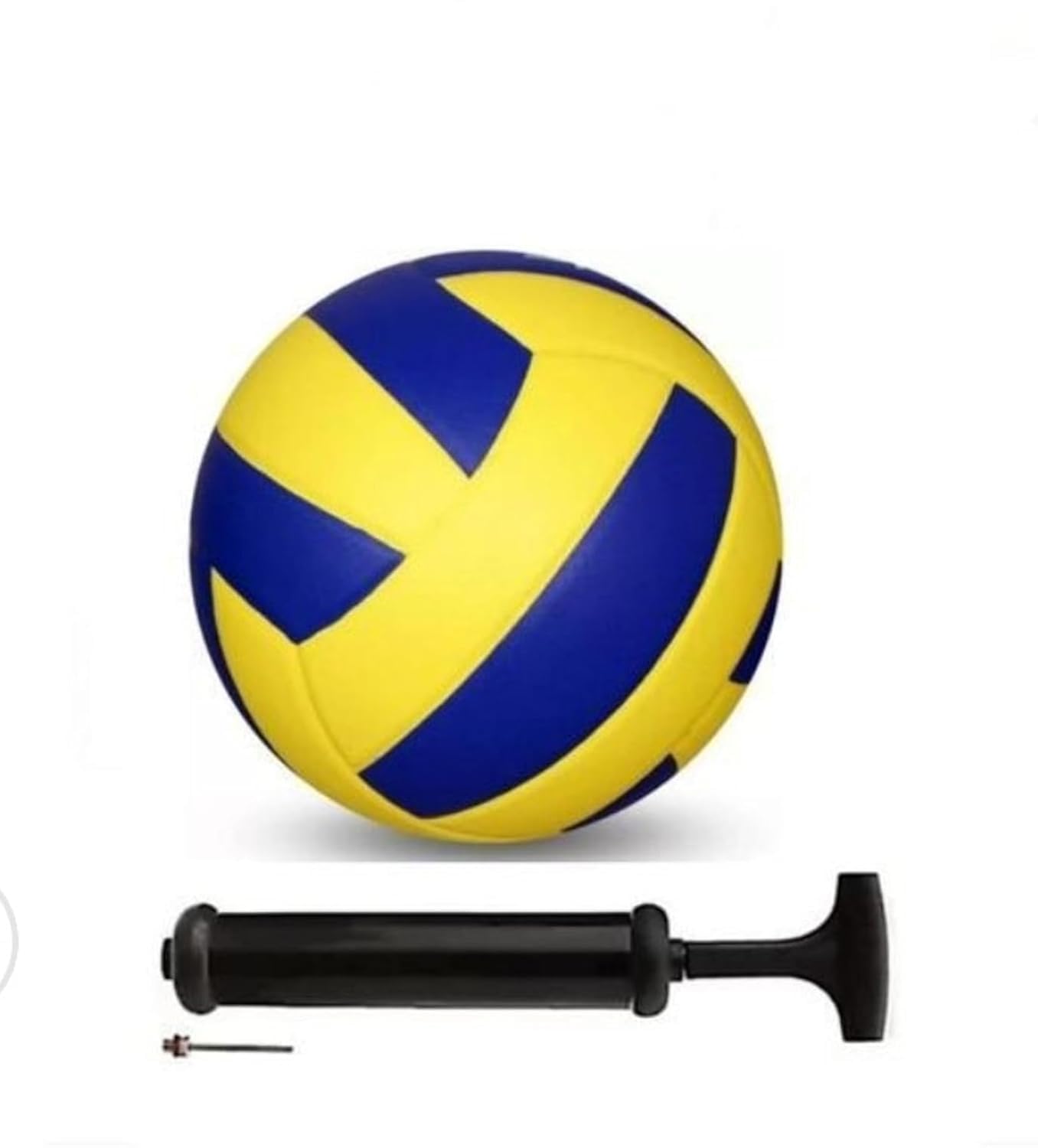 Volleyball Ball, Yellow and Blue, Size 5, with Free Air Pump and Needle, for Indoor and Outdoor Play-image-49