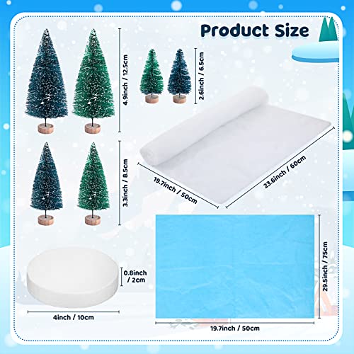 Image of 19 Pcs Arctic Animals Figurines Set Polar Animal Figurine Polar Bear Penguin Figurines Winter Animal Toy Figures Pine Trees Artic Diorama Supplies for School Project Sensory Bin Filler DIY Craft Gifts