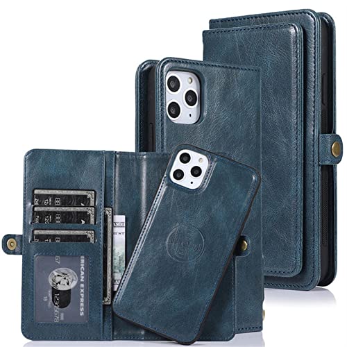 Étui iPhone 11 Pro flip wallet bleu idéal pour voyager léger