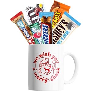 Dave’s Mug Bouquet mok met Amerikaanse snack, snoep, chocolade, cadeau-idee voor Kerstmis en epifanië