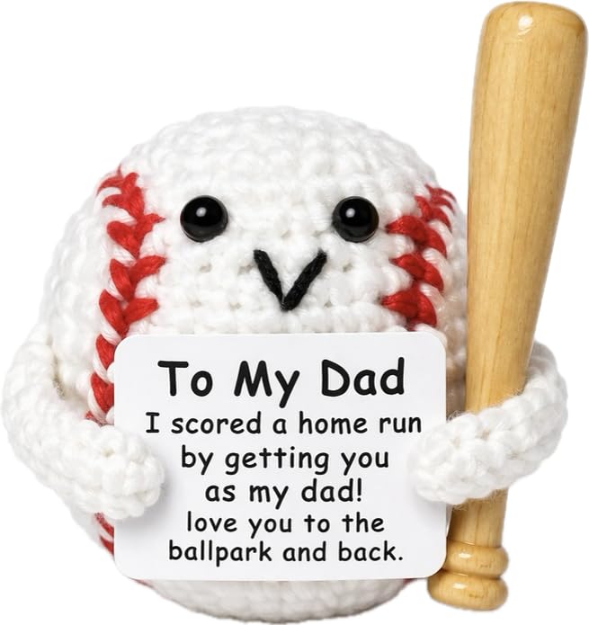 Dad Gifts from Daughter Son Wife, Positive Handmade Crochet for Father Day, Birthday Gifts for Dad - 1