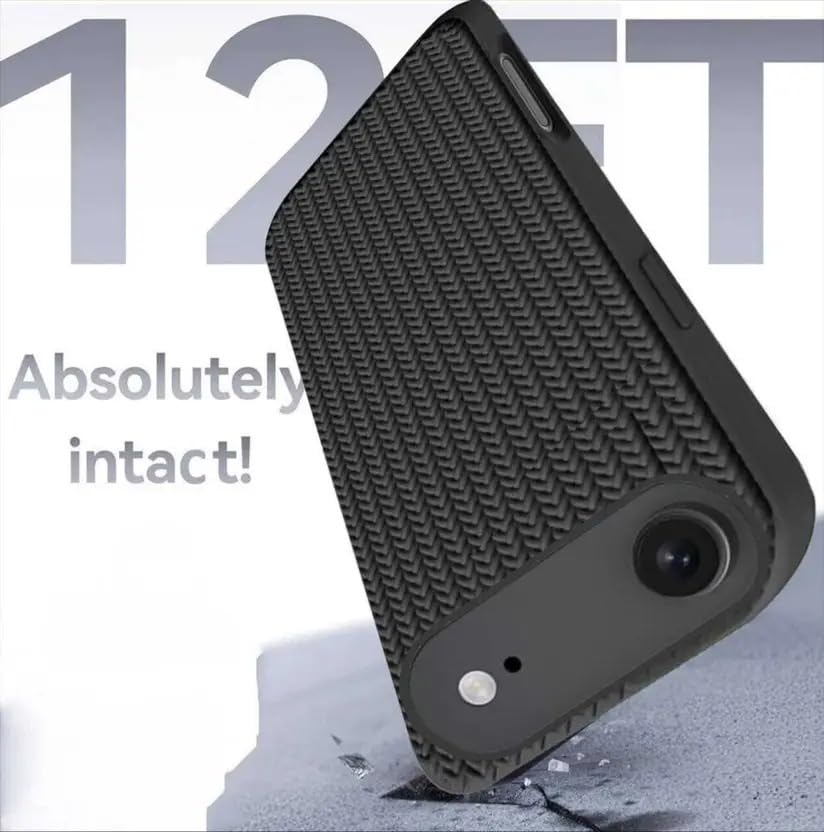 Image of Compatible with iPhone 17 Air | Premium Textured Microfiber Candy Protective Case | Shock-Absorbing Back Cover with Enhanced Camera Guard (Black)