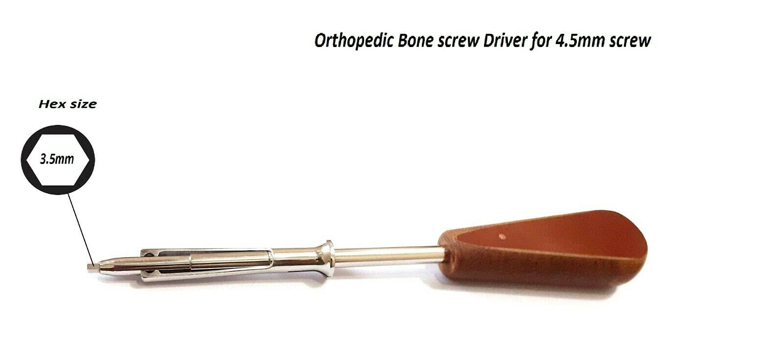 Tournevis Orthopédique Pour Vis à Os Avec Clip De Maintien - Hex 2.5 Mm Pour Vis 3.5 Mm - Inox - NEUF