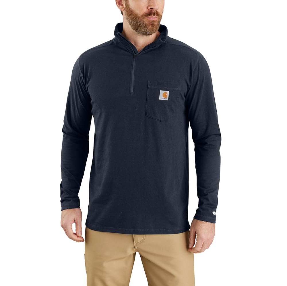 Carhartt Men's Force Relaxed Fit Midweight Long-Sleeve Quarter-Zip Mock-Neck T-Shirt