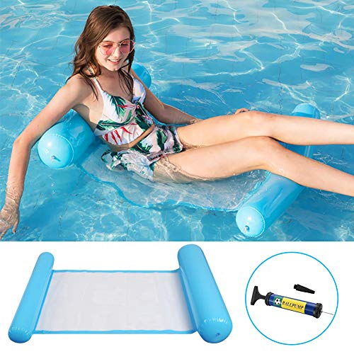 TekkPerry Portable Inflatable Pool Float Hammock, Multi-Function Swimming Pools Lounger (Saddle, Drifter)