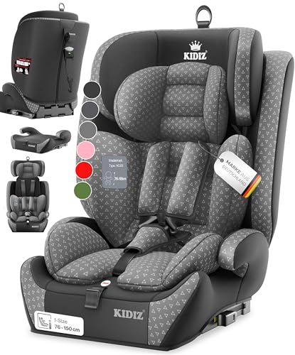 KIDIZ® Autokindersitz Triangle Premium Kindersitz mit Isofix Kinderautositz | Autositz Sitzschale | 9 kg - 36 kg 1-12 Jahre | Gruppe 1/2/3 | universal | zugelassen nach ECE R129/03