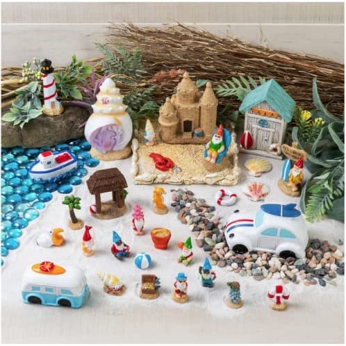 Miniature Garden Figurines - Fairy Garden Kit - Miniature Garden Buildings, Structures, Figures, & Accessories Beachy Garden Gnomes #TOP2