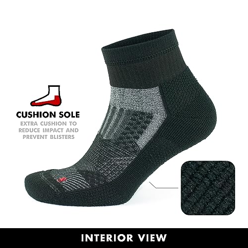 GoWith 2/4 Pairs Unisex Running Socks, Anti-Blister Cushioned Athletic Performance Padded Seamless Ankle Socks3