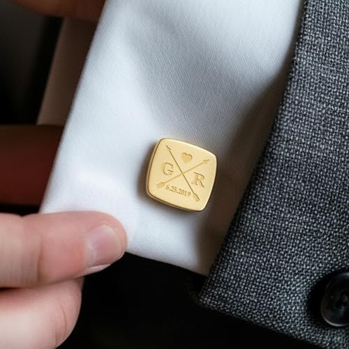 Mancuernillas de oro personalizadas para hombre miniatura 5