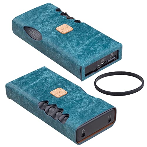 MITER CASE for Chord Mojo 2 + Poly Portable DAC, Handmade Italy Pueblo Leather Case Cover (Mojo 2 + Poly Turkey Blue) - Image 3