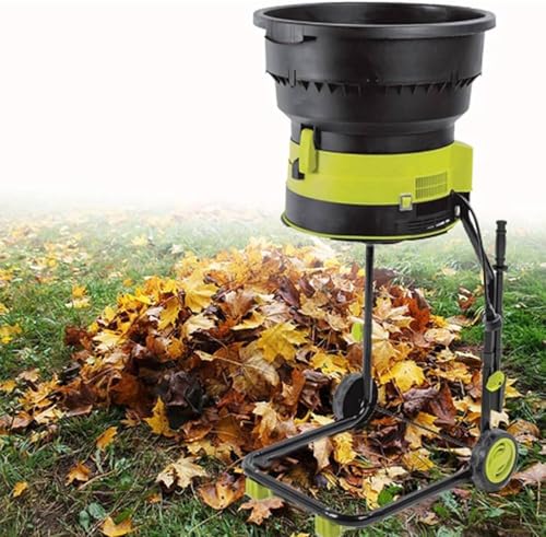HaiZethonic 2500w Broyeur Feuilles électrique,8000 TR/Min Broyeur Feuilles sans Lame Haute Puissance,pour Un Rapport Réduction 17:1,Paillage Jusqu'à 208 L/Min,Trémie Large 54cm 40mpowercord