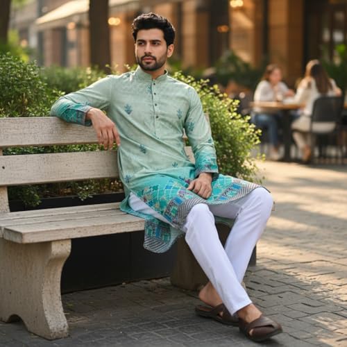 Image of Men's Traditional Kurta for Men | Ethnic Wear Kurta for Festive, Wedding & Casual Occasion | Stylish Regular Fit Kurta for Men
