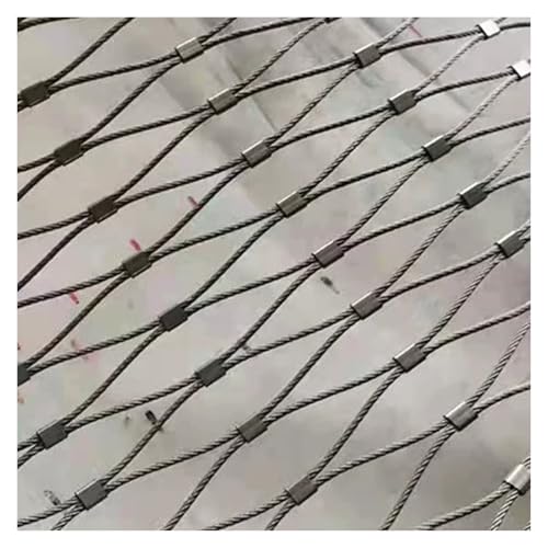 GJMSSMY Malla de Alambre de Acero Inoxidable, Red de Seguridad para jardín de 10 cm/2 mm, Protector de barandilla Decorativo para Bricolaje, Red de Cuerda de Acero Flexible (1,2 x 7 m) para Uso domé