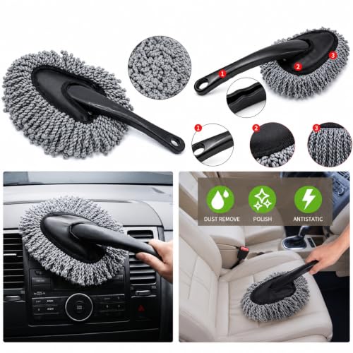 Image of 8 PCS Car Cleaning Kit Combo | Car Accessories Set with Air Duster Tool, Microfiber Duster, Detailing Brush, Dual Side Microfiber Cloth, Glass Anti Fog Spray, Oil Film Brush | car Accessories 2026