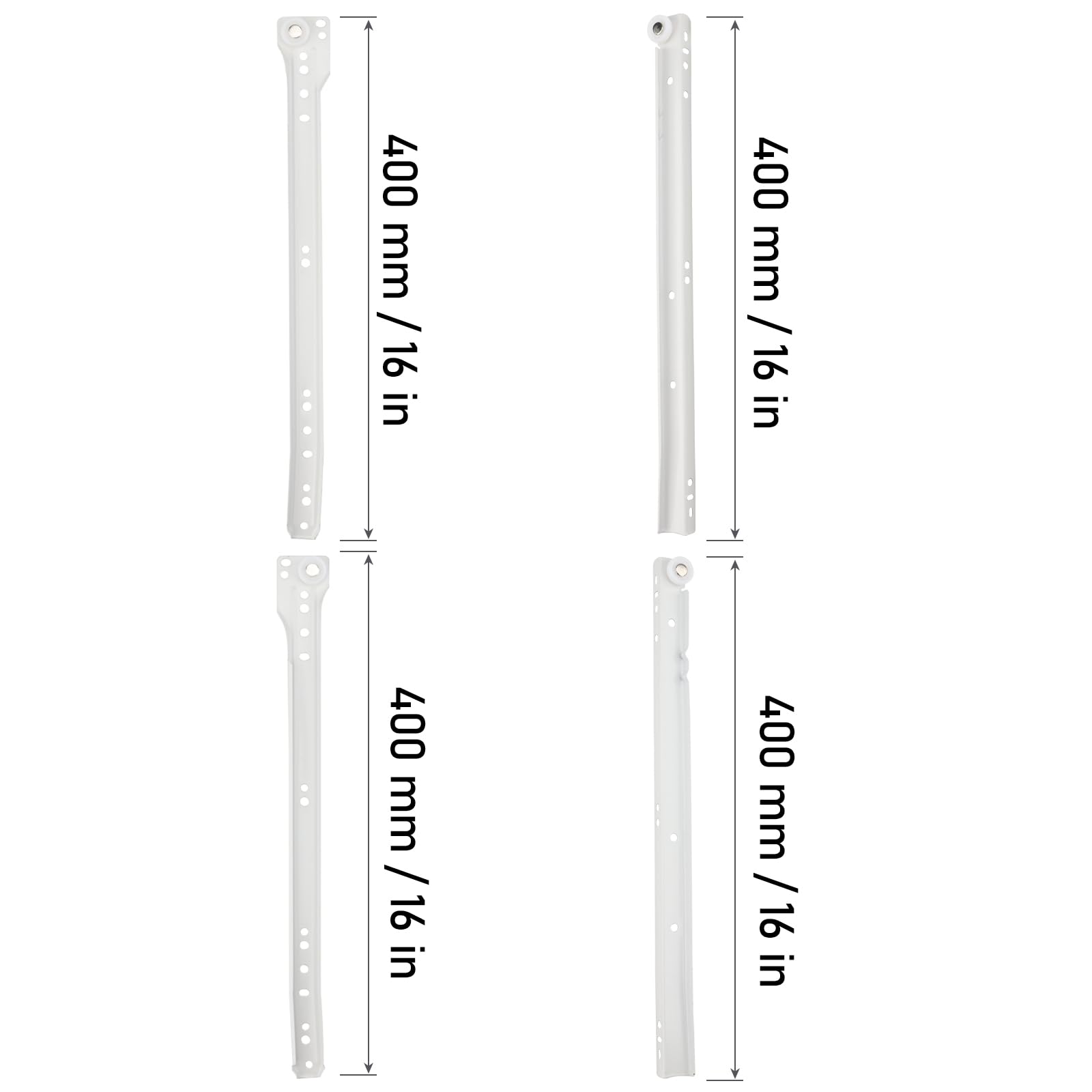 MOUYAT 6 Pairs 16 inch Bottom Mount Drawer Slide, Heavy Duty Drawer Rails with Mounting Screws, Replace Drawer Track Hardware, Fits Bottom/Side-Mounted Drawer, White