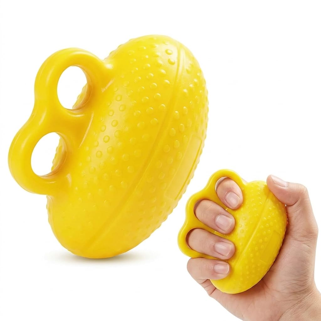 Squishy Stress Ball, Hand Strengthener Relaxing Fidget for Daily Relief, for Seniors for Patient Recovery Elderly Stroke Arthritis Anxiety Pressure(Width 4.13inch,Yellow)