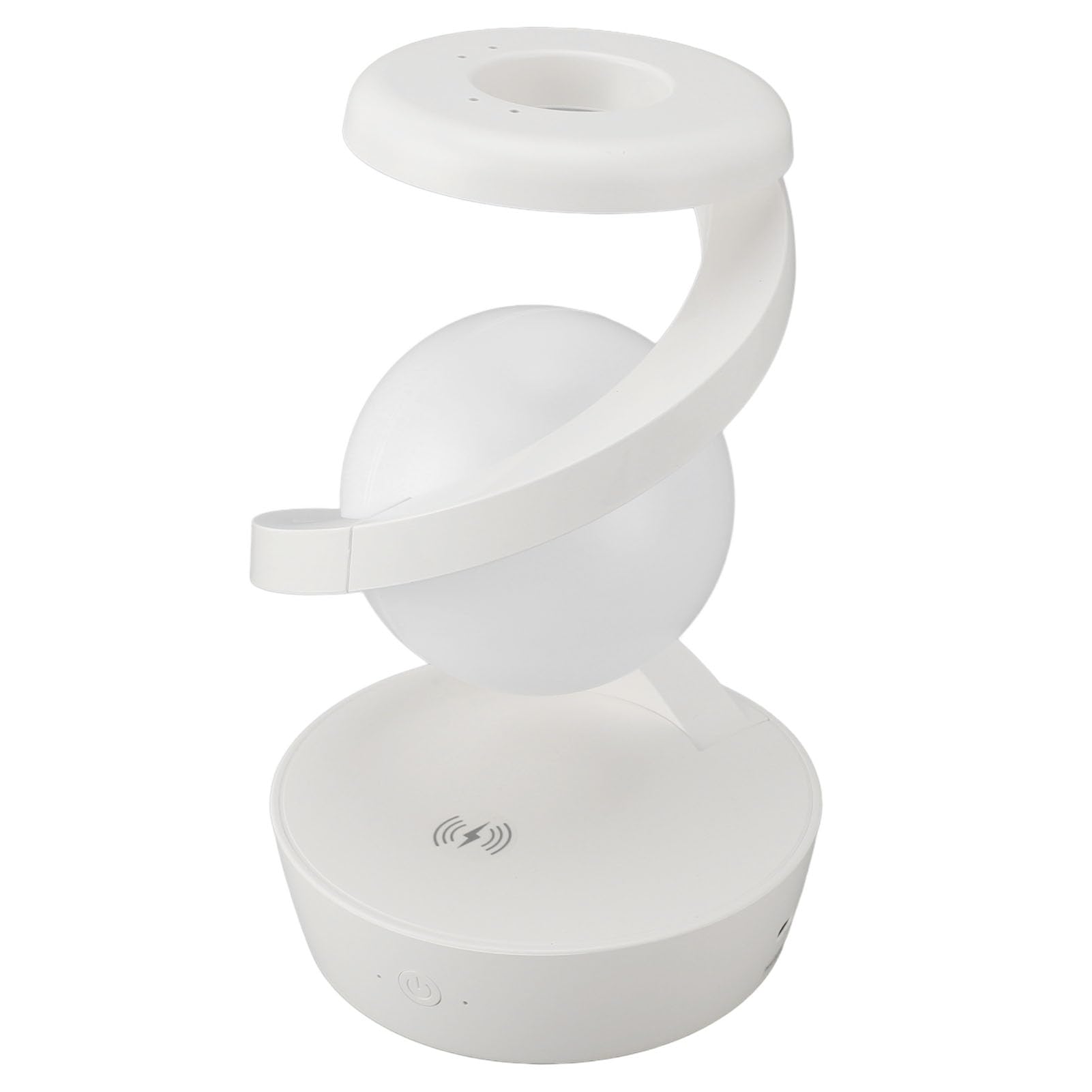 Lampada da comodino moderna a spirale Lampada da tavolo a LED con ricarica wireless innovativa a levitazione visiva 3D per camera da letto, soggiorno, ufficio