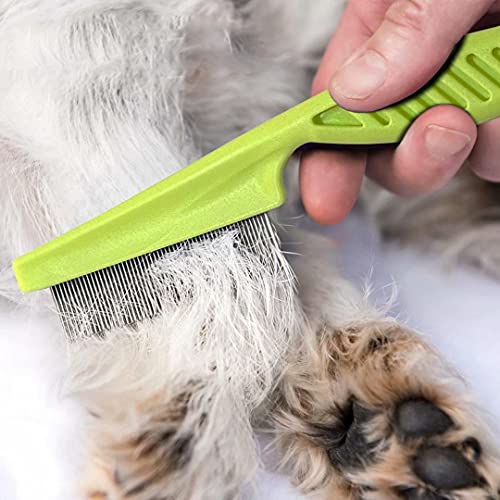 2in1 Dog combs, Flea comb, Metal Cat Comb with Stainless Steel Teeth