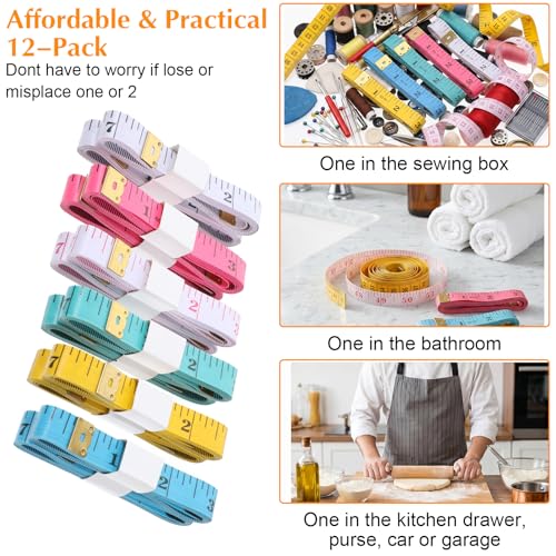 Set de 12 Cintas Métricas Flexibles de Tela 150 cm miniatura 4