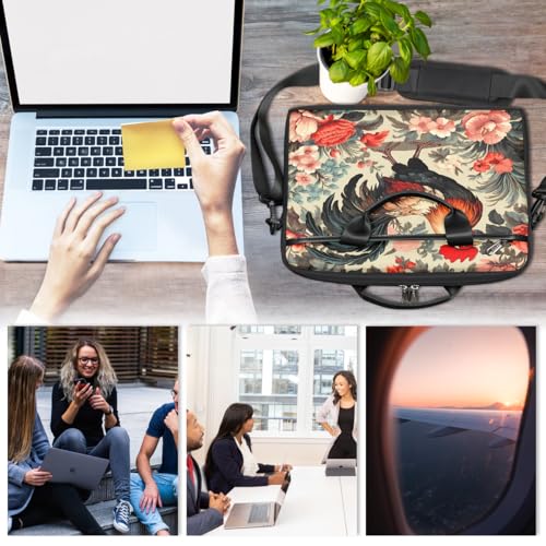 Maletín para Laptop con Estampado Floral Retro, 15 pulgadas miniatura 6