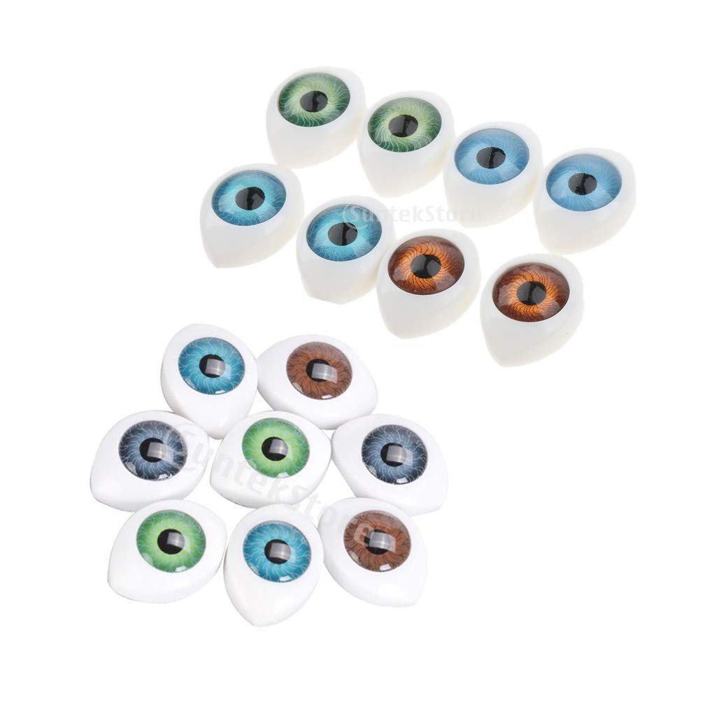 P Prettyia 16pcs 10/9mm Assorted Colors Plastic Safety Eyes for Teddy Bear Doll Animal Puppet DIY Craft