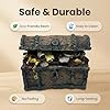 Mipukbay Treasure Chest Fish Tank Decorations, Funny Aquarium Decor Ornament for Small Aquarium and Fish Tank, Safe Landscape Rock Cave for Betta Fish, Goldfish and Aquatic Pets