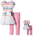 Dollie & Me Big Girls' Drop-Waist Tunic with Legging and Matching Doll Outfit, Pink/Multi, 10
