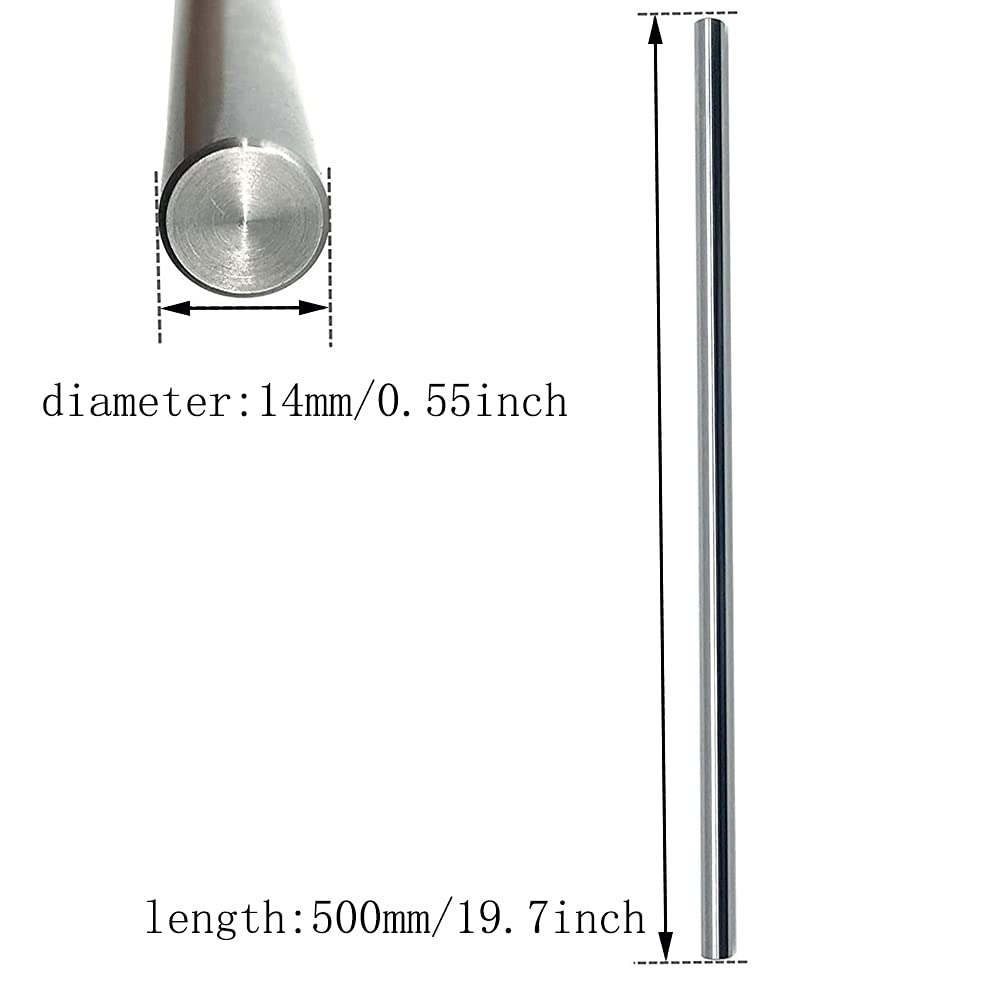 Asta Metallica ​in Titanio Barra Tonda Dritto Solida ASSE TA1/GR1 Ti Materiali di Laboratorio Lunghezza500mm/19.7",14mm*500mm