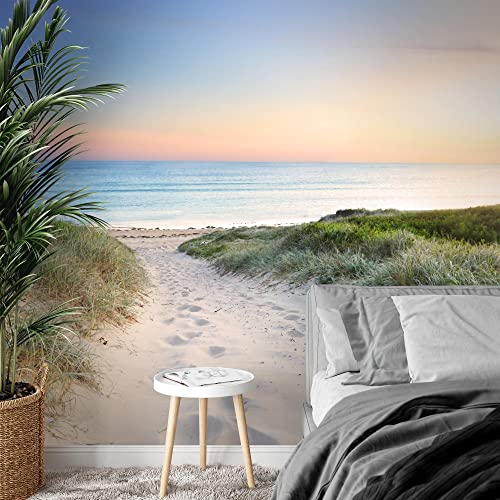 Runa Art Photo Wallpaper Beach and sea Sunset 352 x 250 cm Non-Woven Wall Art XXL Moderne Living Room Bedroom Blue Beige 9008011a - Image 3