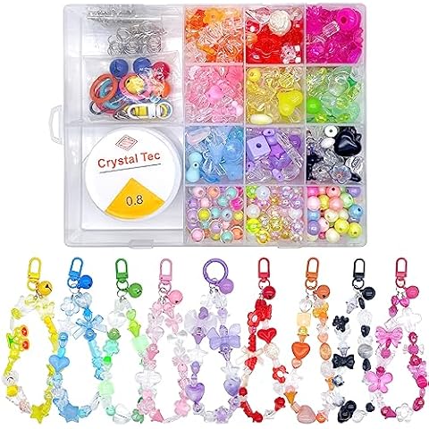 Xmada 750 PCS Acrylic Assorted Beads - Aesthetic Beads Cute Beads for Bracelets Making, Flower Star Butterfly Pastel Beads,Acrylic Beads, Assorted Beads for Jewelry Making (12COLOR-Acrylic-Bead) Cover