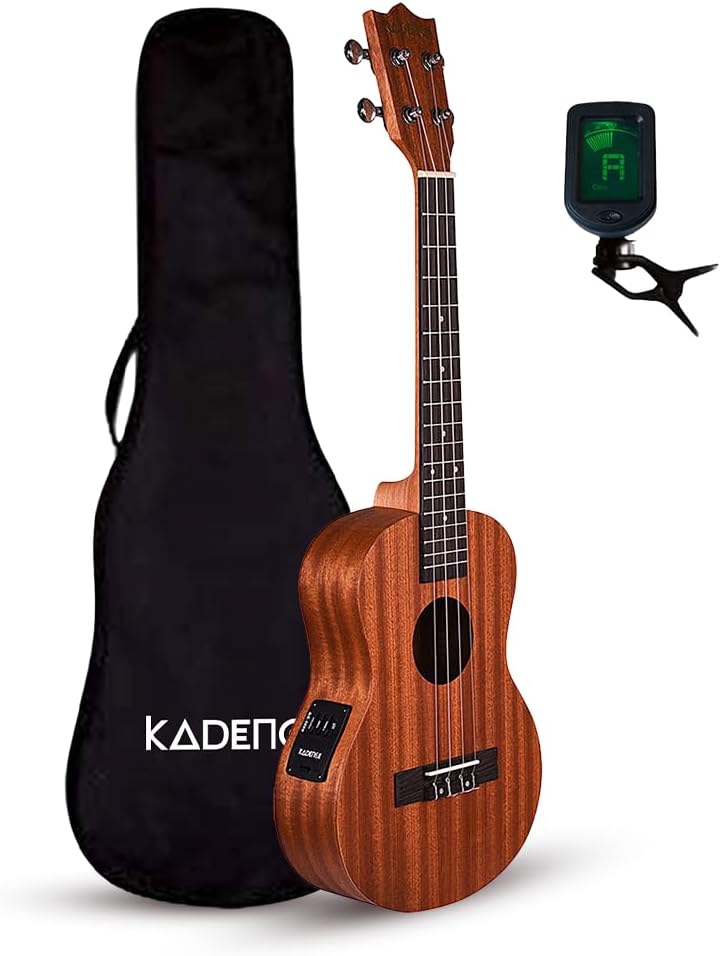 Concert Sized Ukulele 24inch (Built in Equalizer) With Bag and Tuner (Mahagony Wood)